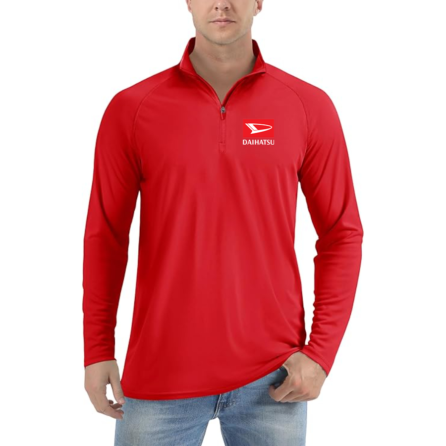 Men's Daihatsu Car Truck Lightweight Quarter-Zip Athletic Shirt Long Sleeve