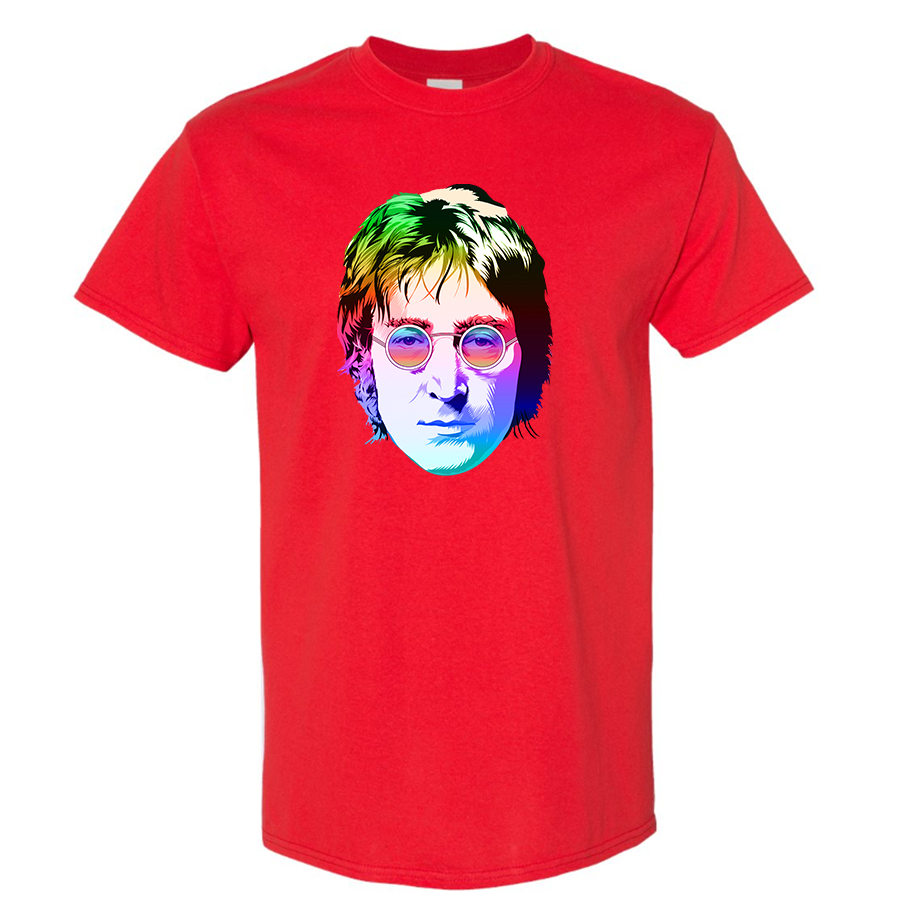 Men's John Lennon Face Art Music Cotton T-Shirt