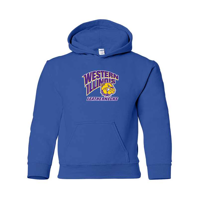 Youth Western Illinois Leathernecks Gildan Heavy Blend Hooded Sweatshirt
