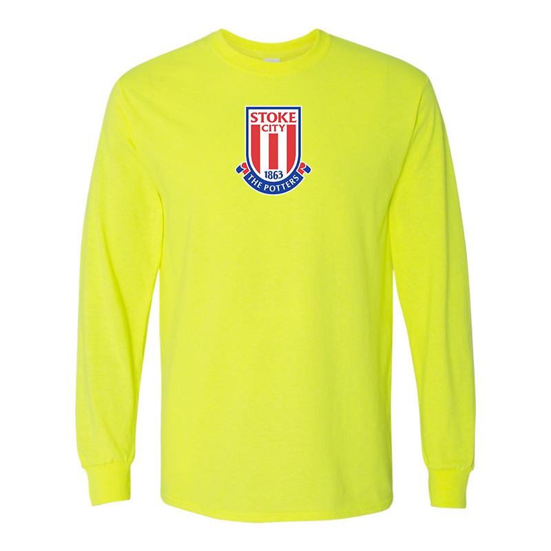 Men's Stoke City Soccer Gildan Heavy Cotton Long Sleeve T-Shirt