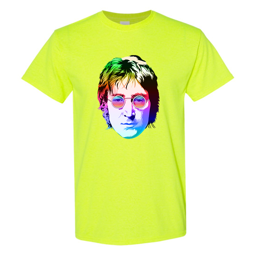 Men's John Lennon Face Art Music Cotton T-Shirt