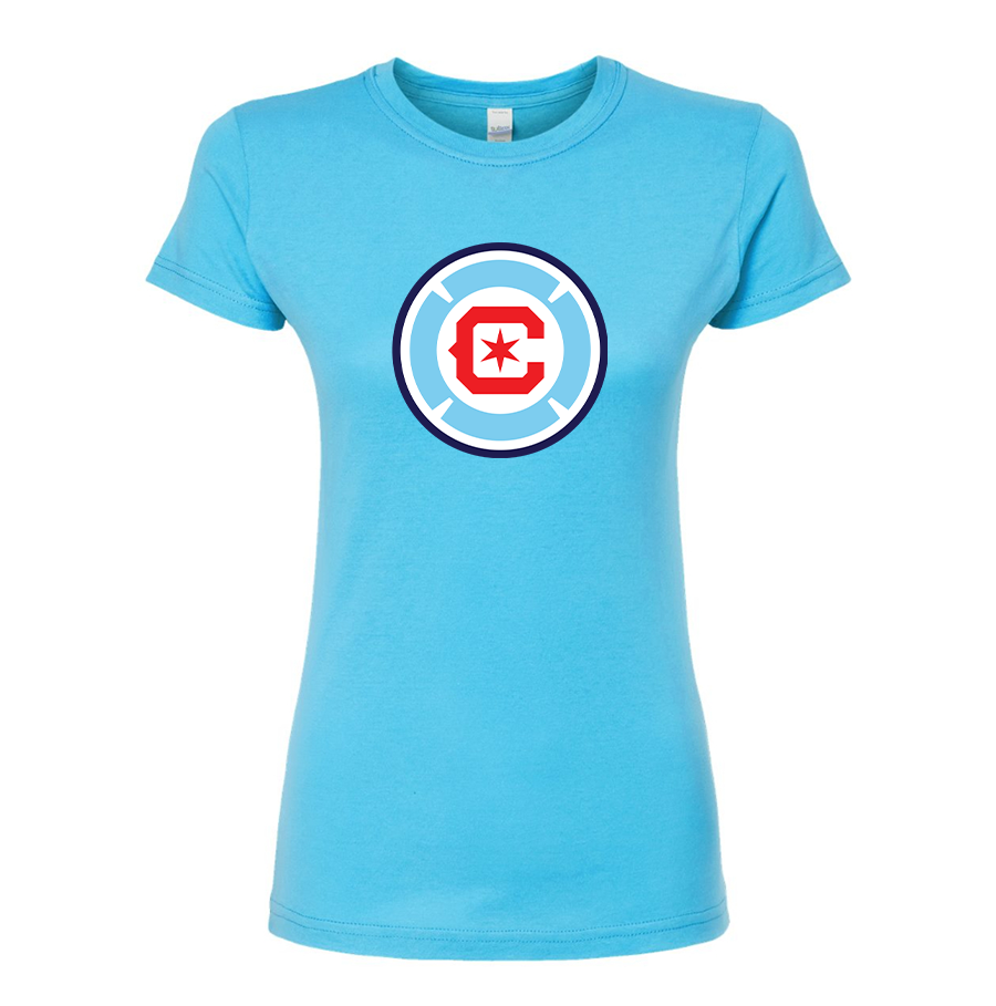 Women’s Chicago fire Soccer Round Neck T-Shirt