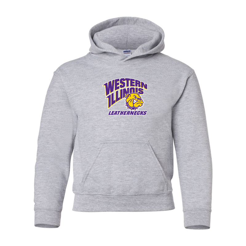 Youth Western Illinois Leathernecks Gildan Heavy Blend Hooded Sweatshirt