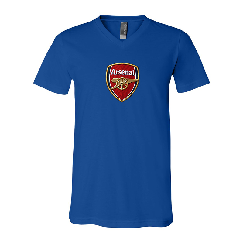Embroidered Arsenal BELLA CANVAS - Jersey V-Neck T-Shirt