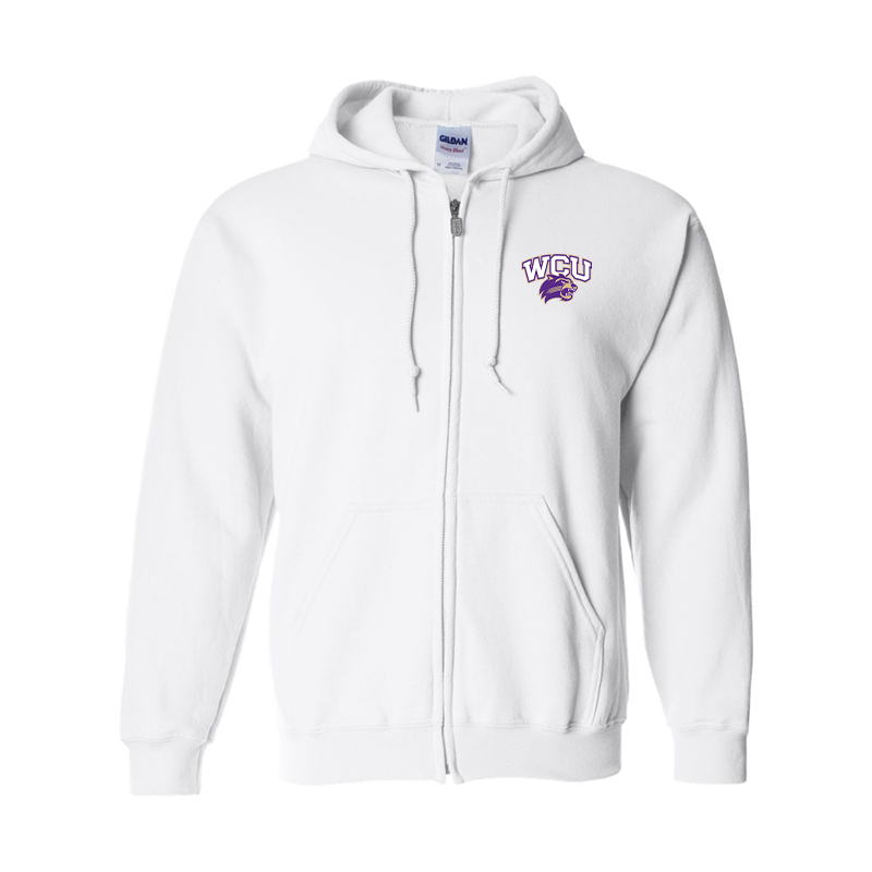Men's Western Carolina Catamounts Gildan Heavy Blend Full Zip Hooded Sweatshirt
