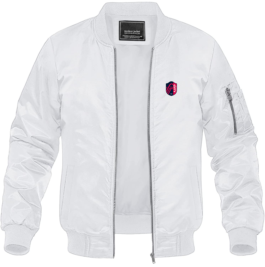 Men's St. Louis City Soccer Lightweight Bomber Jacket Windbreaker Softshell Varsity Jacket Coat