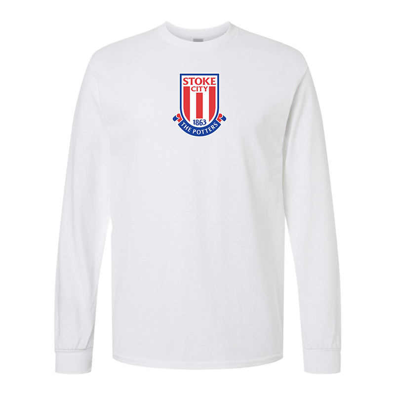 Men's Stoke City Soccer Gildan Heavy Cotton Long Sleeve T-Shirt