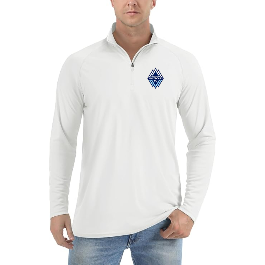 Men's Vancouver Whitecaps FC Lightweight Quarter-Zip Athletic Shirt Long Sleeve