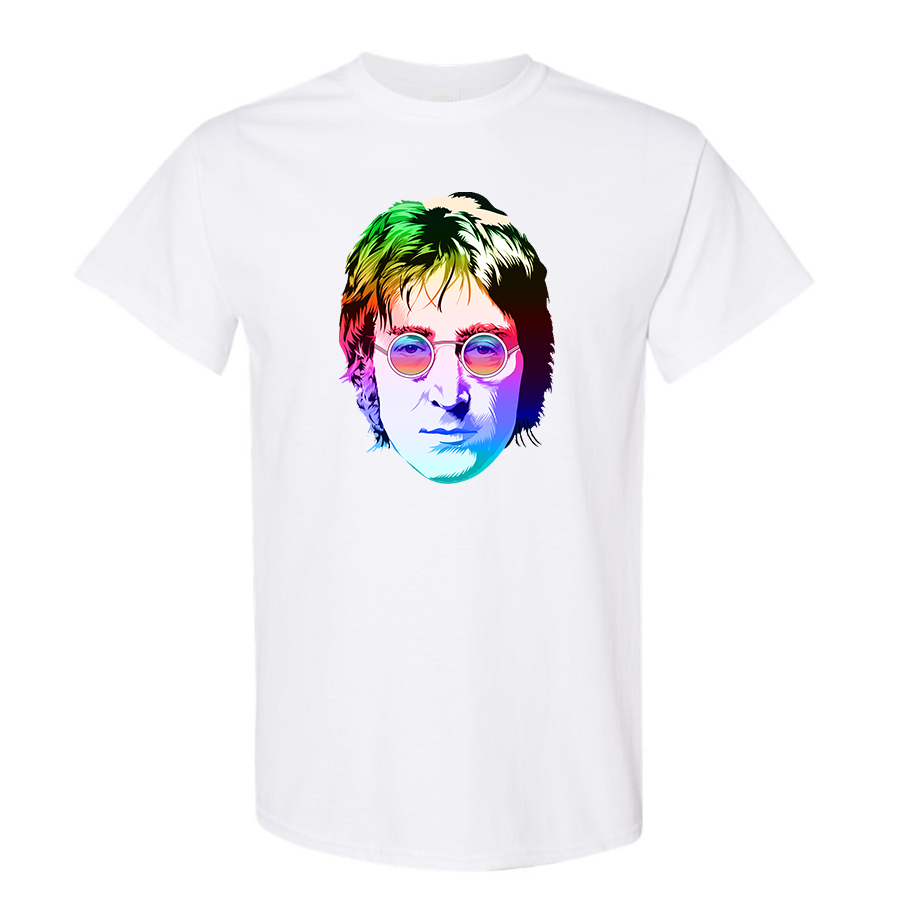 Men's John Lennon Face Art Music Cotton T-Shirt