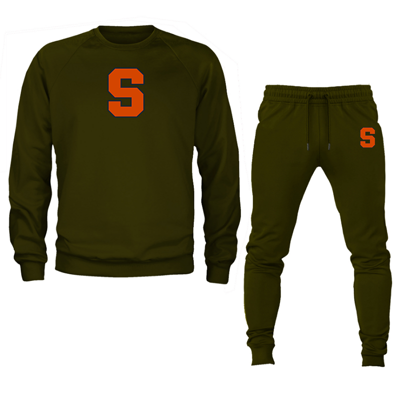 Men's Syracuse Orange Crewneck Sweatshirt Joggers Suit