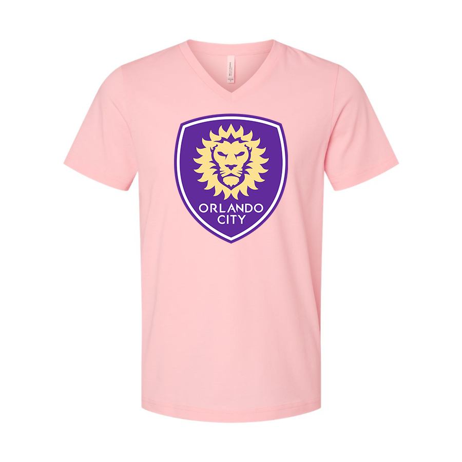 Men's Orlando City Soccer BELLA + CANVAS - Jersey V-Neck T-Shirt