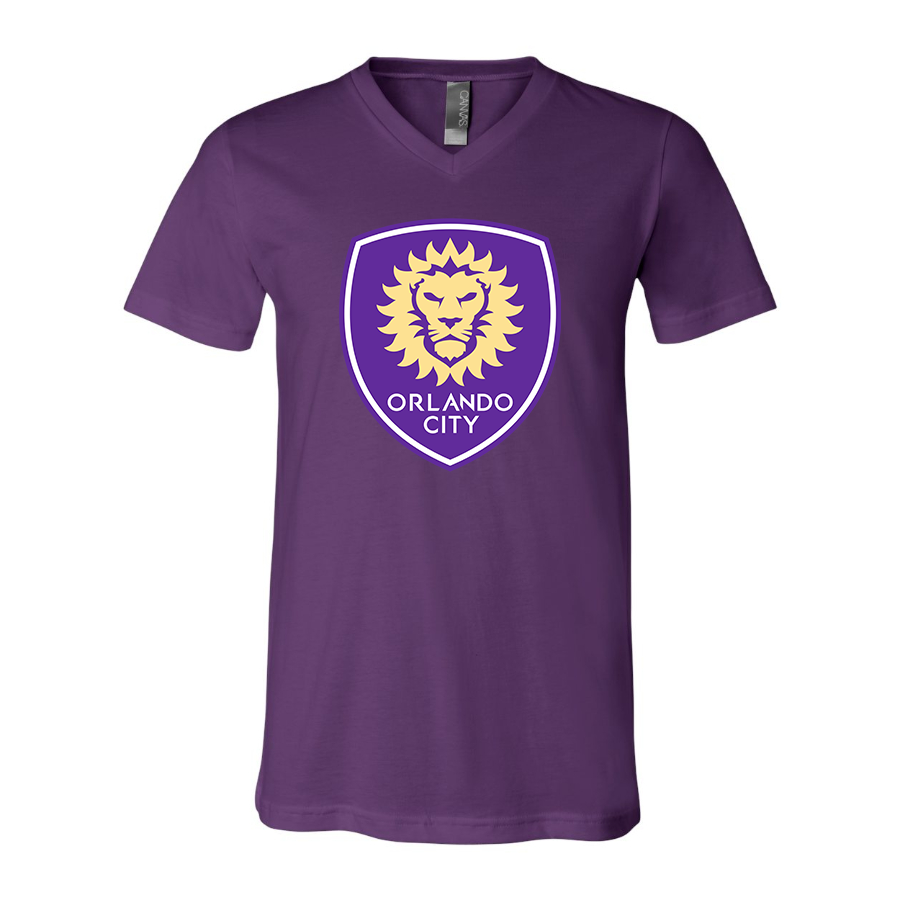Men's Orlando City Soccer BELLA + CANVAS - Jersey V-Neck T-Shirt