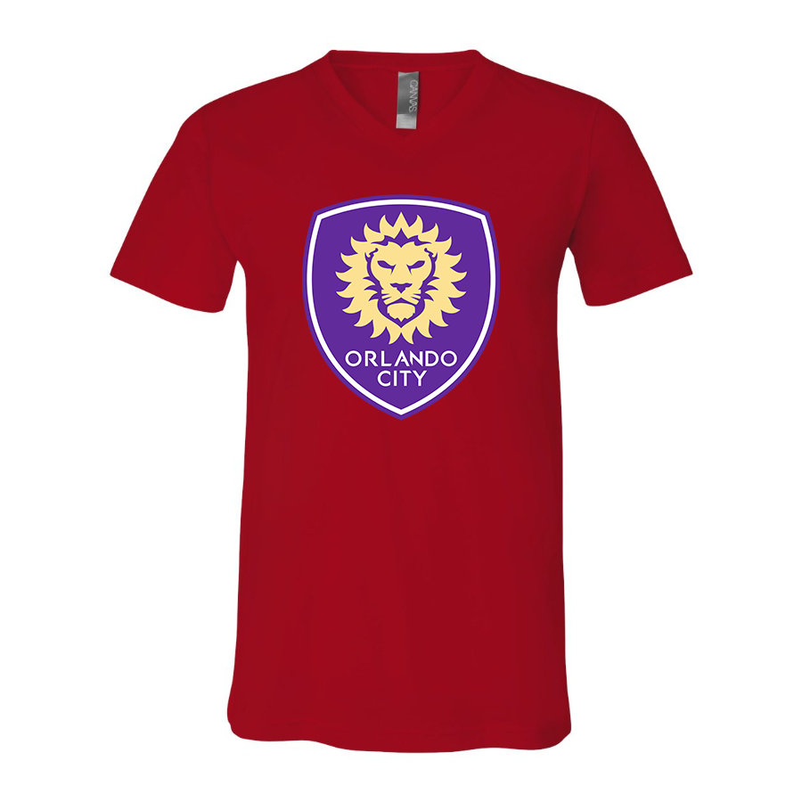 Men's Orlando City Soccer BELLA + CANVAS - Jersey V-Neck T-Shirt