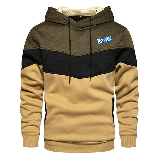Men's  Kool_aid_brand Gesean  Novelty Color Block Pullover Fleece Hoodie Long Sleeve Casual
