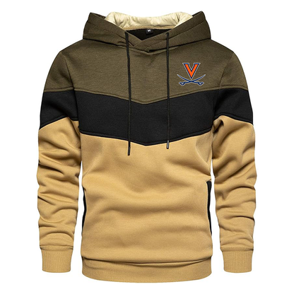 Men's  Virginia Cavaliers  Gesean  Novelty Color Block Pullover Fleece Hoodie Long Sleeve Casual