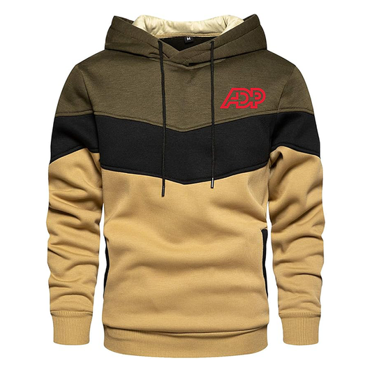 Men's ADP  Novelty Color Block Pullover Fleece Hoodie Long Sleeve Casual