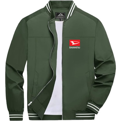 Men's Daihatsu Car TruckLightweight Zip-Up Bomber Jacket with Ribbed Collar and Cuffs Versatile Casual Outerwear