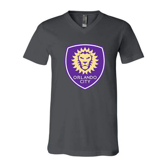 Men's Orlando City Soccer  BELLA + CANVAS - Jersey V-Neck T-Shirt