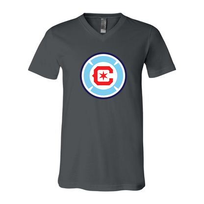 Men's Chicago fire Soccer BELLA + CANVAS - Jersey V-Neck T-Shirt