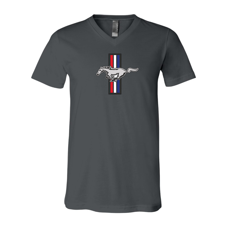 Men's Mustang BELLA + CANVAS - Jersey V-Neck T-Shirt