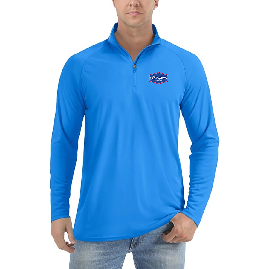 Men's Hampton by Hilton Lightweight Quarter-Zip Athletic Shirt Long Sleeve Performance Wear