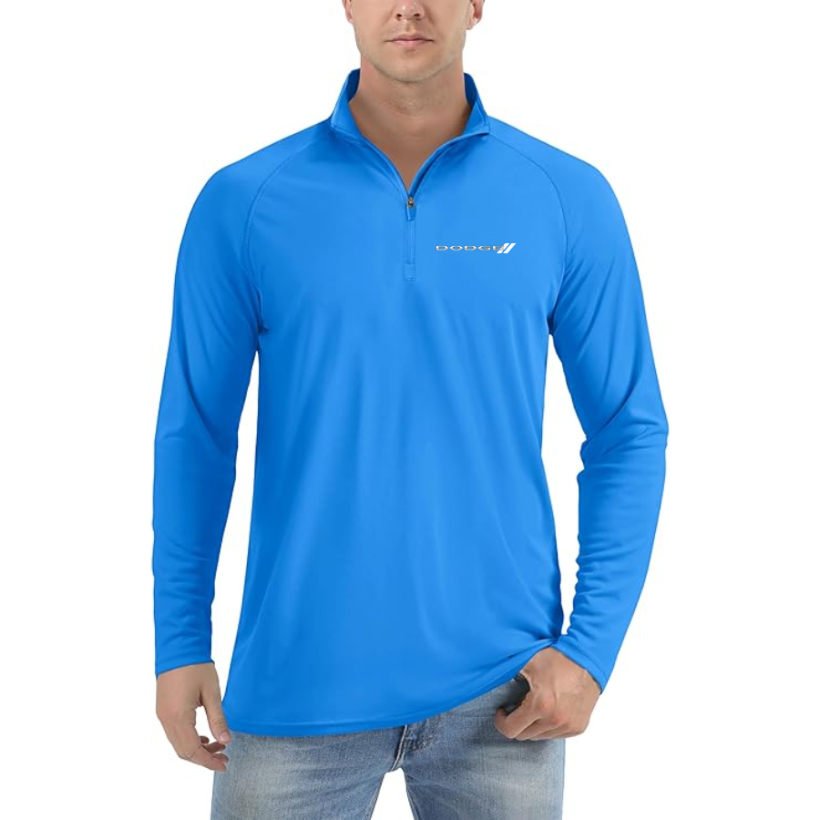 Men's Dodge Car  Lightweight Quarter-Zip Athletic Shirt Long Sleeve Performance Wear