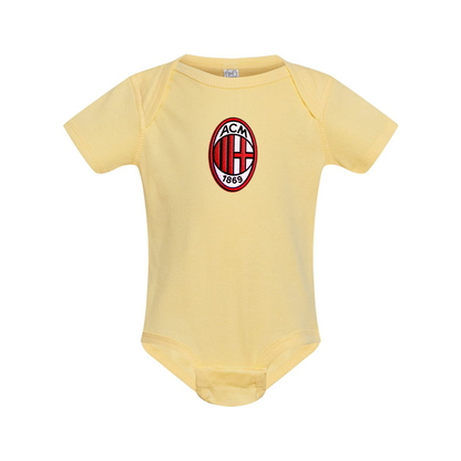 AC Milan Embroidered  Rabbit Skins Infant Baby Rib Bodysuit