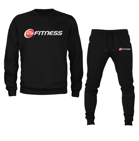 Men's 24 Hour Fitness Crewneck Sweatshirt Joggers Suit