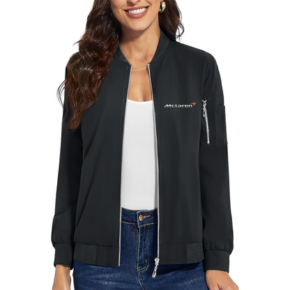 Women's Mclaren Premium Bomber Jacket with Polished Detailing and Functional Sleeve Pocket Modern Luxury Outerwear