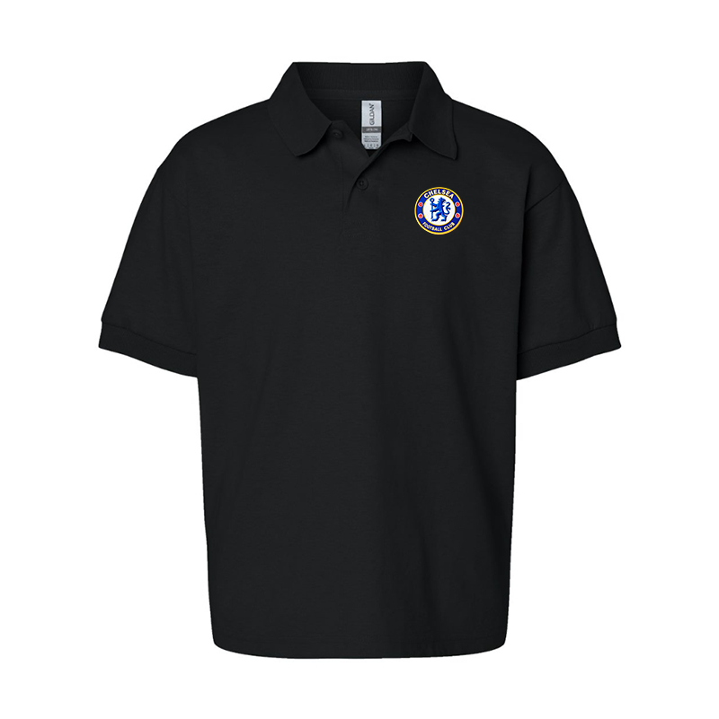 Gildan Dry Blend Youth Embroidered Chelsea Football Club  Jersey Polo