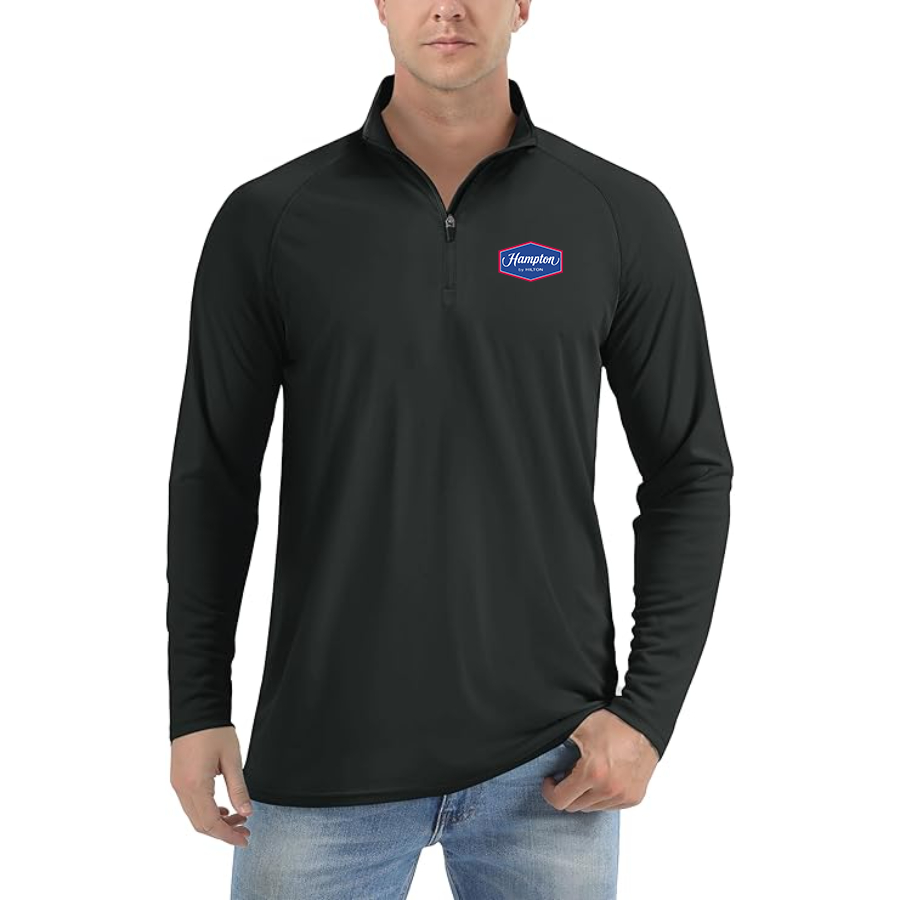 Men's Hampton by Hilton Lightweight Quarter-Zip Athletic Shirt Long Sleeve Performance Wear