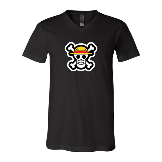 Men's Strawhat BELLA + CANVAS - Jersey V-Neck T-Shirt