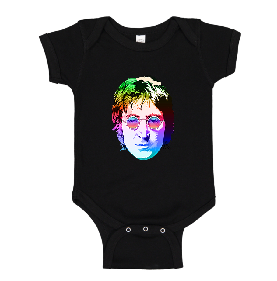 John Lennon Face Art Music Baby Romper Onesie