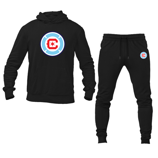 Men's Chicago fire Soccer Pullover Hoodie Joggers Set