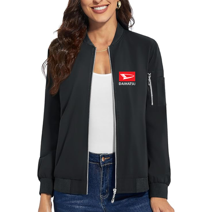 Women's Daihatsu Car Truck Premium Bomber Jacket with Polished Detailing and Functional Sleeve Pocket Modern Luxury Outerwear