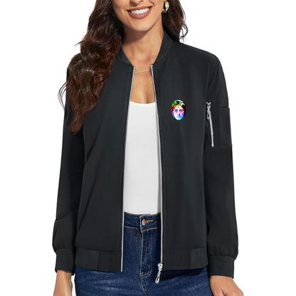 Women's John Lennon Face Art Music Premium Bomber Jacket Outerwear