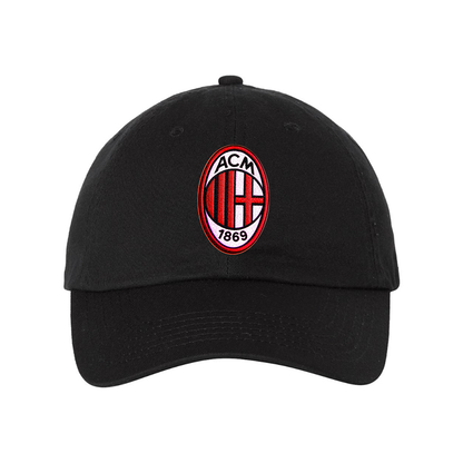 AC Milan Embroidered  Valucap Adult Bio-Washed Classic Dad Hat