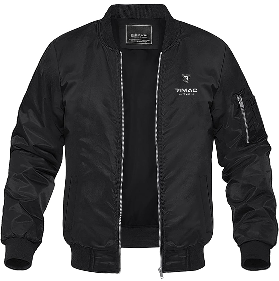 Men's Rimac Automobili Lightweight Bomber Jacket Windbreaker Softshell Varsity Jacket Coat