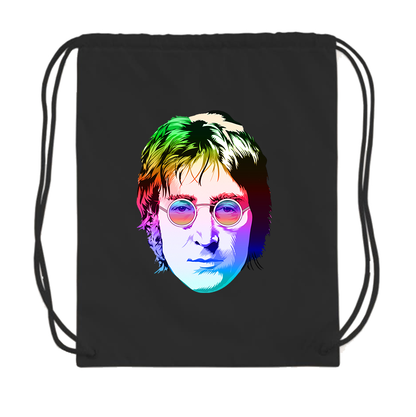 John Lennon Face Art Music Drawstring Bag