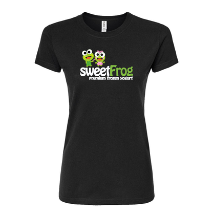 Women’s Sweet Frog Frozen Yogurt  Round Neck T-Shirt