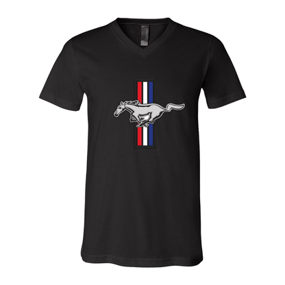 Men's Mustang BELLA + CANVAS - Jersey V-Neck T-Shirt