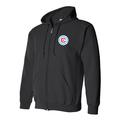 Men's Chicago fire Soccer Zipper Hoodie