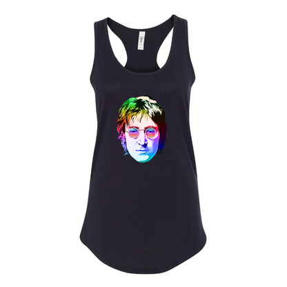 Women's John Lennon Face Art Music Racerback Tank Top