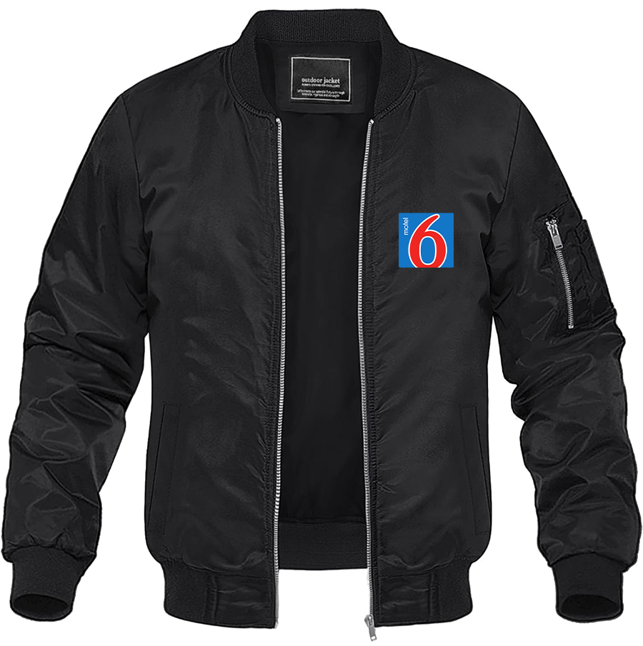 Men's Motel 6 Lightweight Bomber Jacket Windbreaker Softshell Varsity Jacket Coat