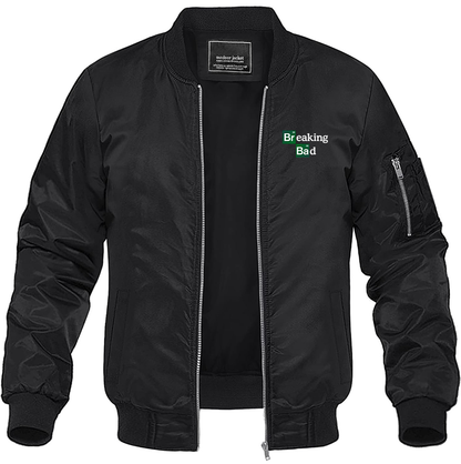 Men's Breaking Bad Lightweight Bomber Jacket Windbreaker Softshell Varsity Jacket Coat