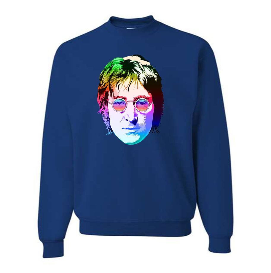 Men's John Lennon Face Art Music Crewneck Sweatshirt