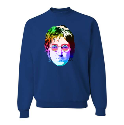 Men's John Lennon Face Art Music Crewneck Sweatshirt