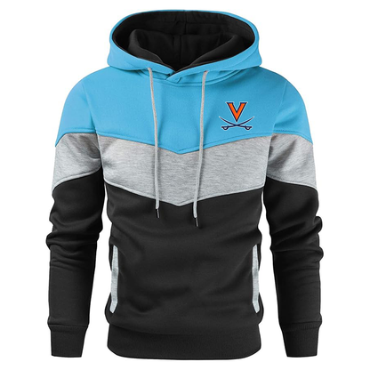 Men's  Virginia Cavaliers  Gesean  Novelty Color Block Pullover Fleece Hoodie Long Sleeve Casual