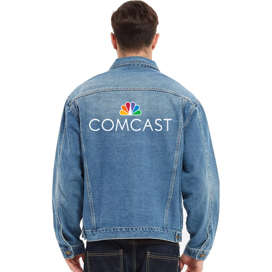 Men's Comcast Vintage Distressed Denim Jacket Stylish Casual Jean Outerwear