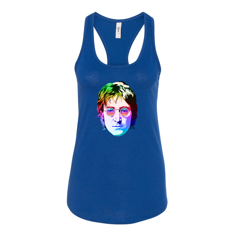 Women's John Lennon Face Art Music Racerback Tank Top